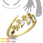 Кольцо, Латунь с родиевым покрытием, артикул R-A17555-GD