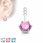 Накладка на сережки, Латунь с родиевым покрытием, артикул ED-039-Q