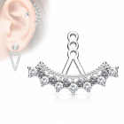 Накладка на сережки, Латунь с родиевым покрытием, артикул ED-031-C